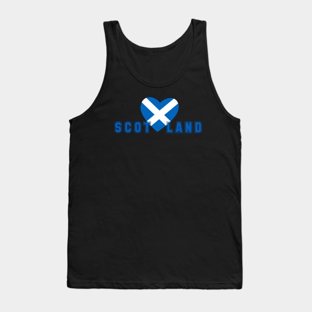 Scotland Love Heart Scottish Saltire Flag Tank Top by tnts